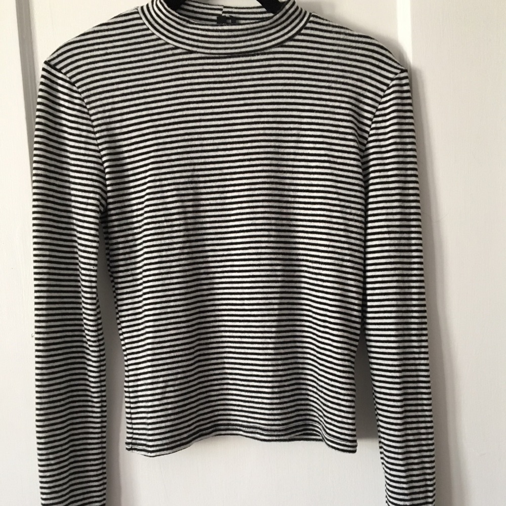Urban Outfitters Striped Mockneck Crop Top